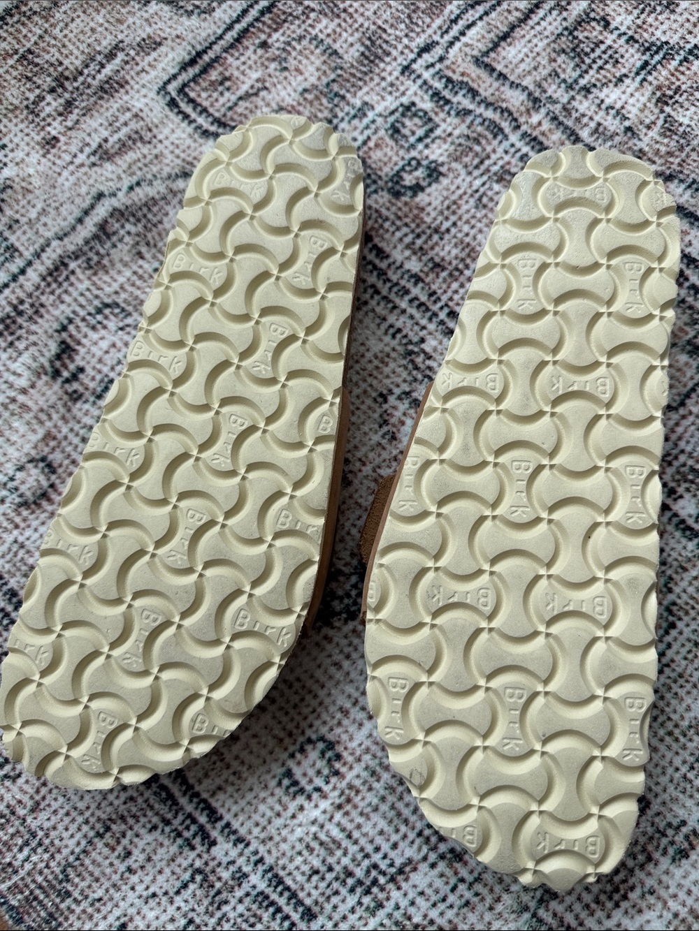 Birkenstock Madrid Single Buckle Slides - Tan with Gold Buckles - Picture 2 of 4